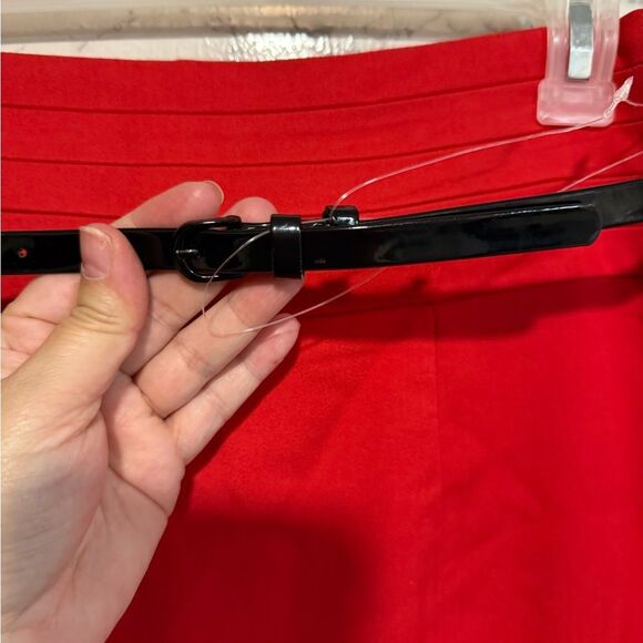 NEW H&M Red Belted Women's Pencil Skirt Size 8 - Picture 2 of 9